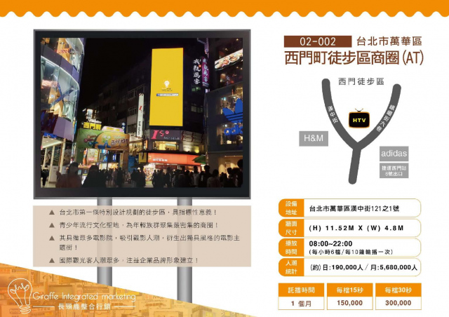 台北市萬華區西門町徒步區商圈(AT)
